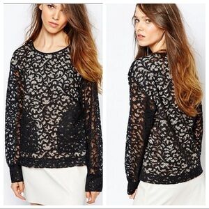 See by Chloe Black Lace Top